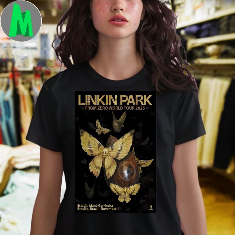 Linkin Park Nov 11 2025 Arena BRB Mané Garrincha Brasília Brazil Tour Poster Shirt