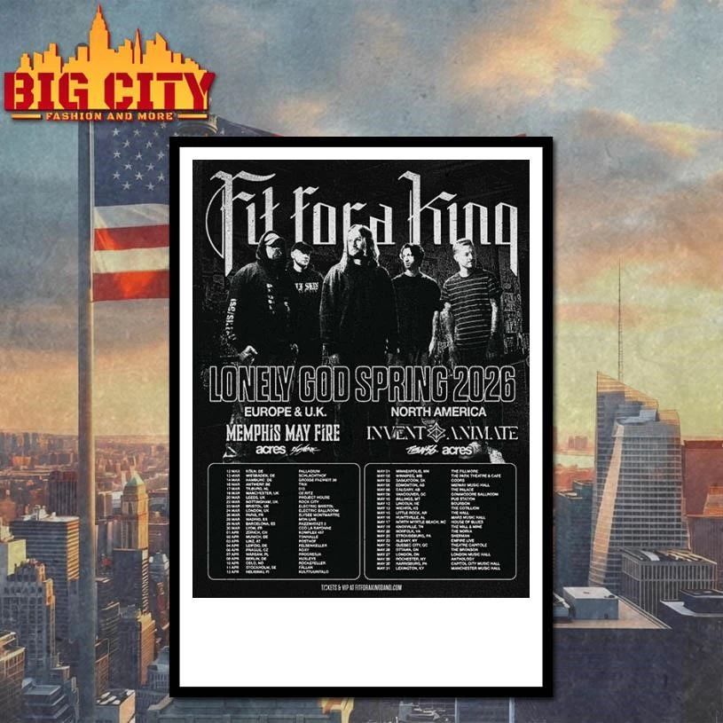 Fit For A King Lonely God Spring 2026 Schedule Tour Dates Poster Shirt