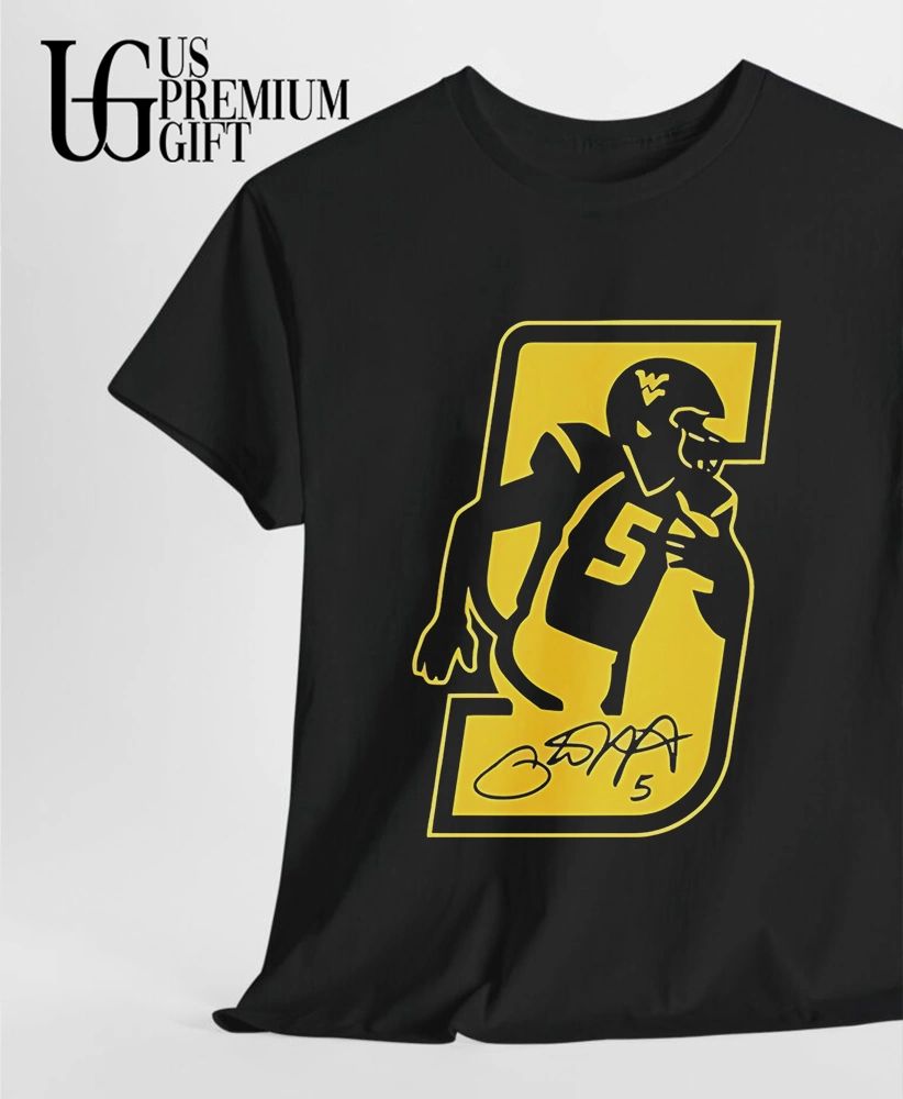 Pat White No 5 West Virginia Mountaineers signature shirt