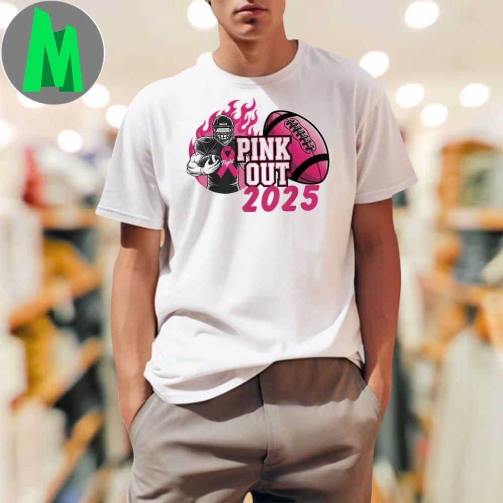 Pink Out 2025 Football Breast Cancer Awareness 2025 T-shirt