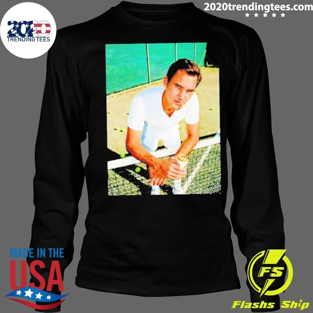 Roger Federer Tennis Player Smoking Beer Photo Shirt