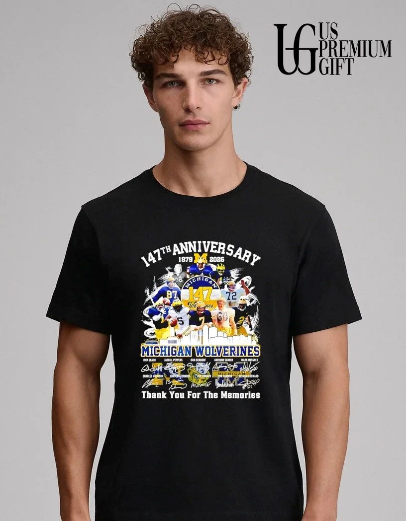 Michigan Wolverines 147th Anniversary 1879-2026 thank you for the memories signature shirt