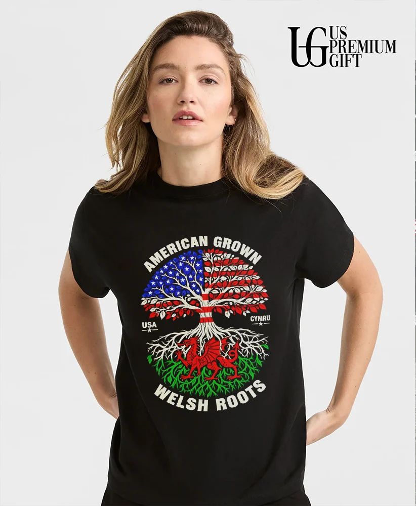 American grown with Welsh roots USA and Cymru shirt