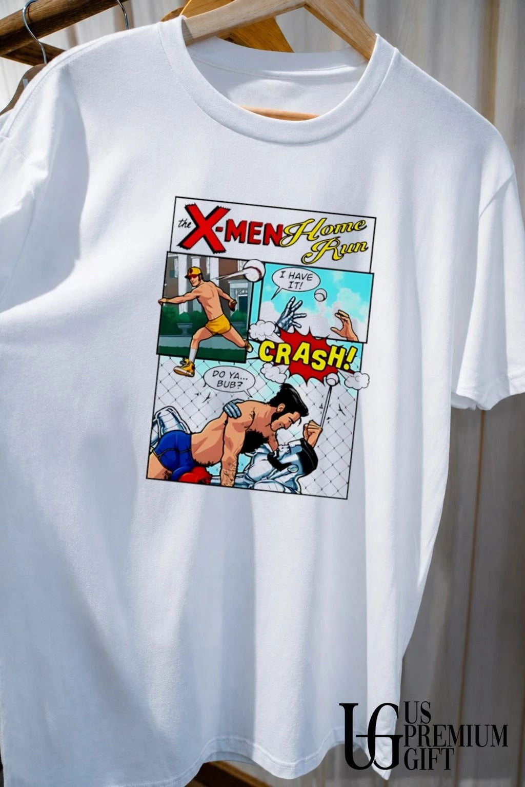 X-Men Home Run Comic Panel Wolverine Colossus shirt