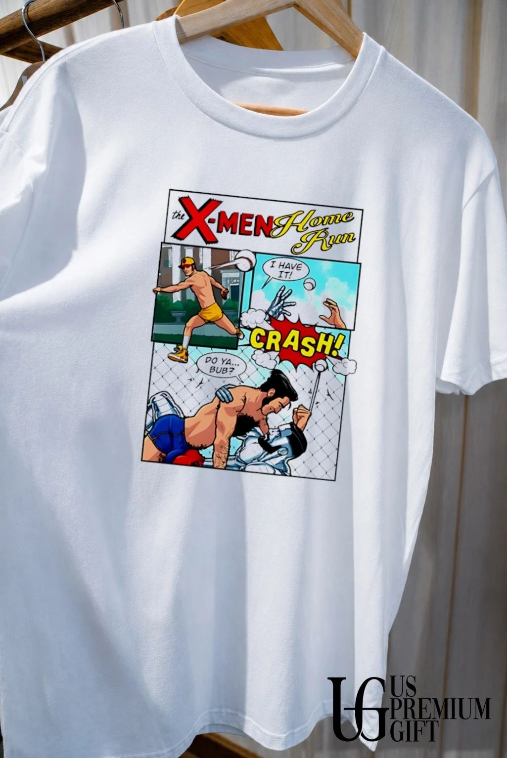X-Men Home Run Comic Panel Wolverine Colossus shirt