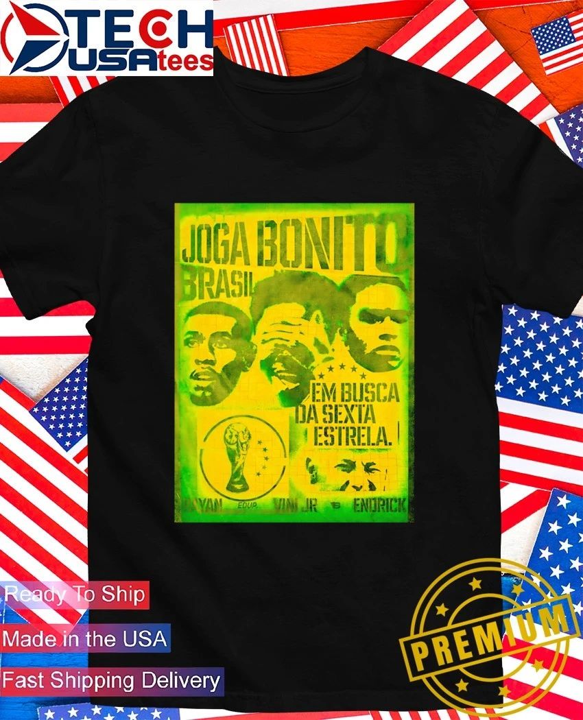 Joga Bonito Brazil Em Busca Da Sexta Estrela Rayan Vinícius Júnior and Endrick shirt