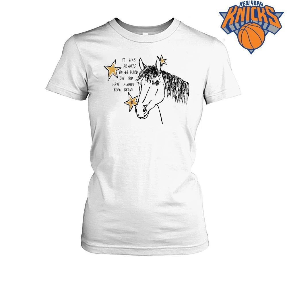 It Has Always Been Hard But You Have Always Been Brave Inspirational Horse Sketch Quote shirt