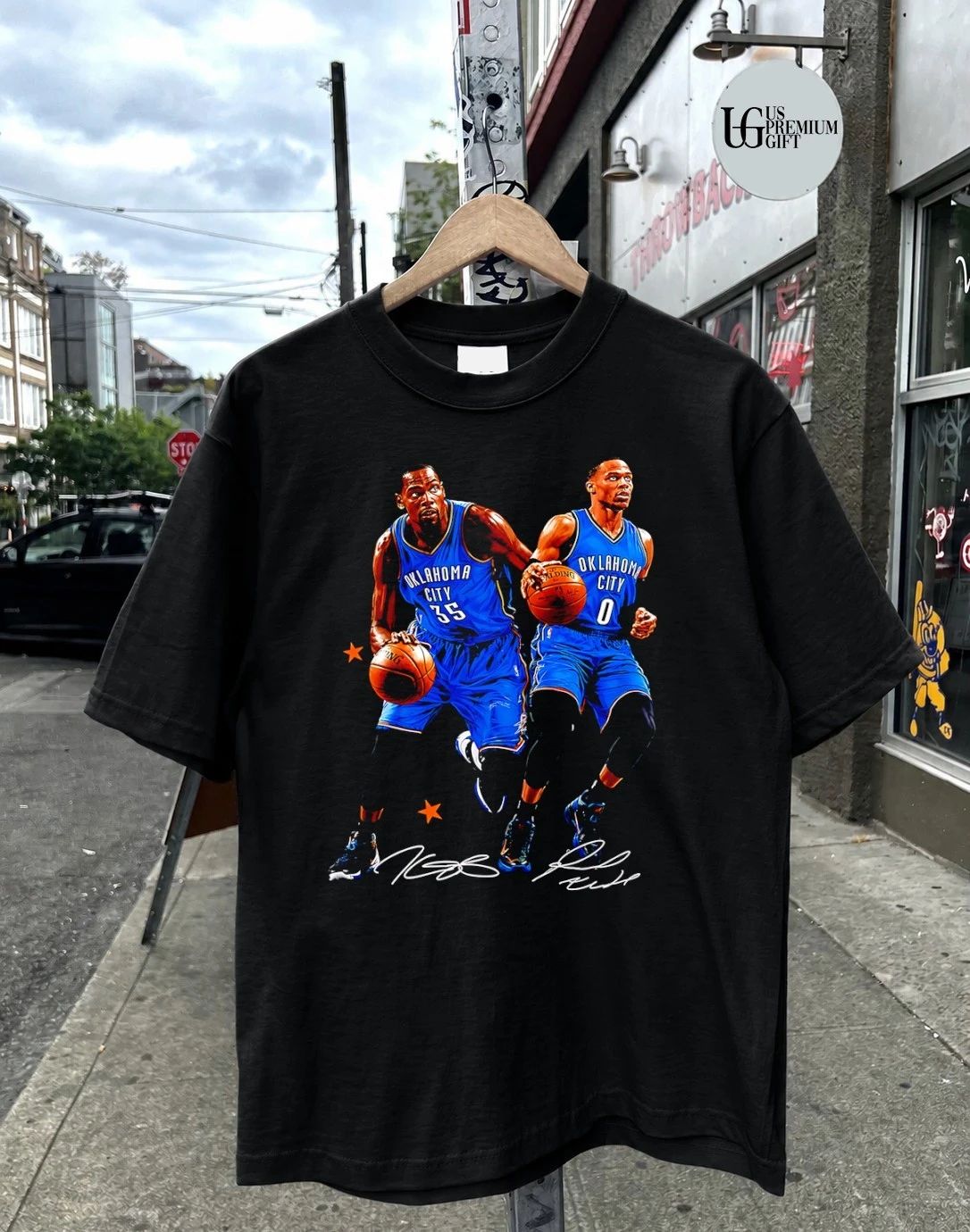 Russell Westbrook and Kevin Durant Oklahoma City Thunder NBA signature shirt