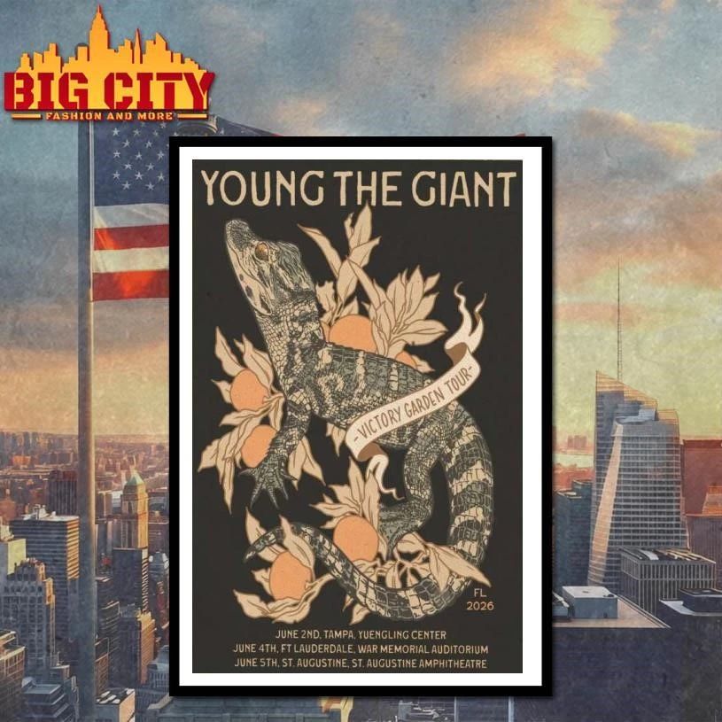 Limited Edition Young The Giant Victory Garden Tour 2026 Poster Shirt