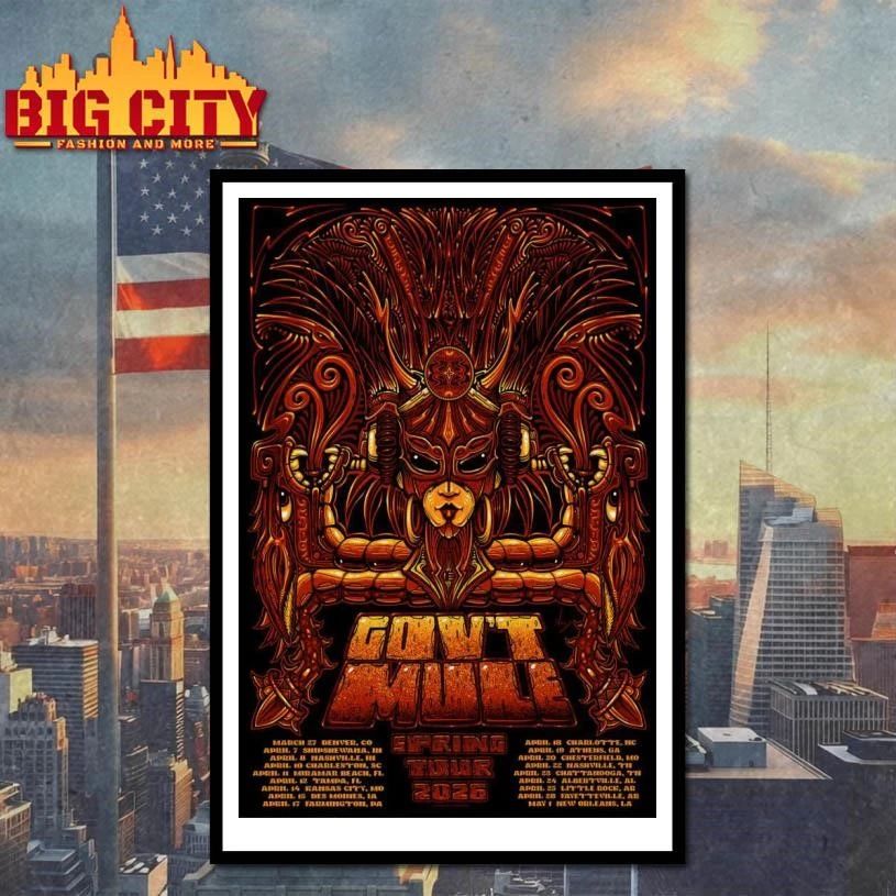 Gov’t Mule Band Spring Tour 2026 Poster Shirt