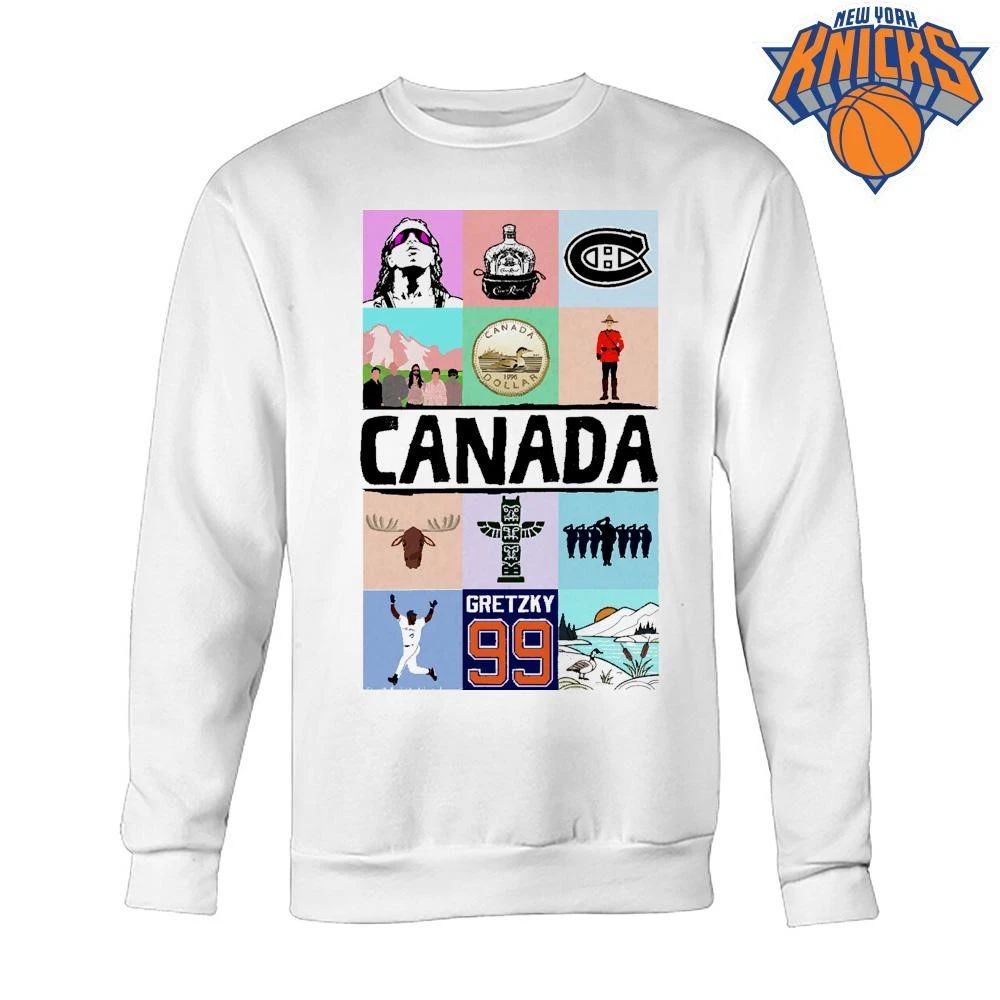 Canada Flag Pop Art Collage Gretzky 99 Mountie Loonie Dollar Heritage Shirt
