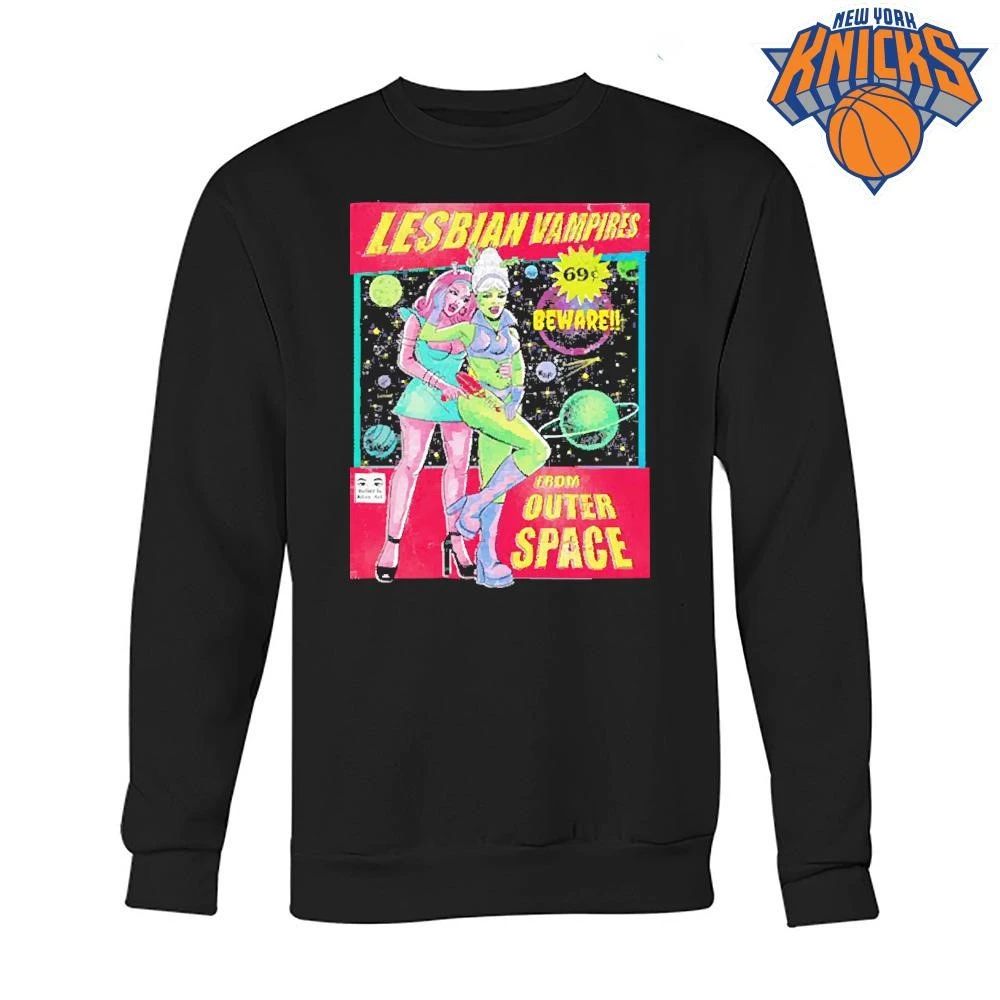 Vintage Retro Lesbian Vampires From Outer Space Comic Book Pop Art shirt