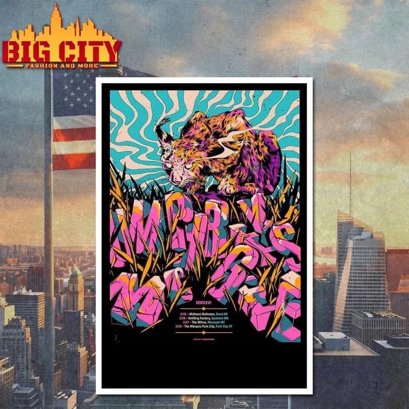 Umphrey’s Mcgee 2026 Intermountain West Run Shows From March 25 To 29 In Bend OR Spokane WA Missoula MT And Park City UT Poster Shirt