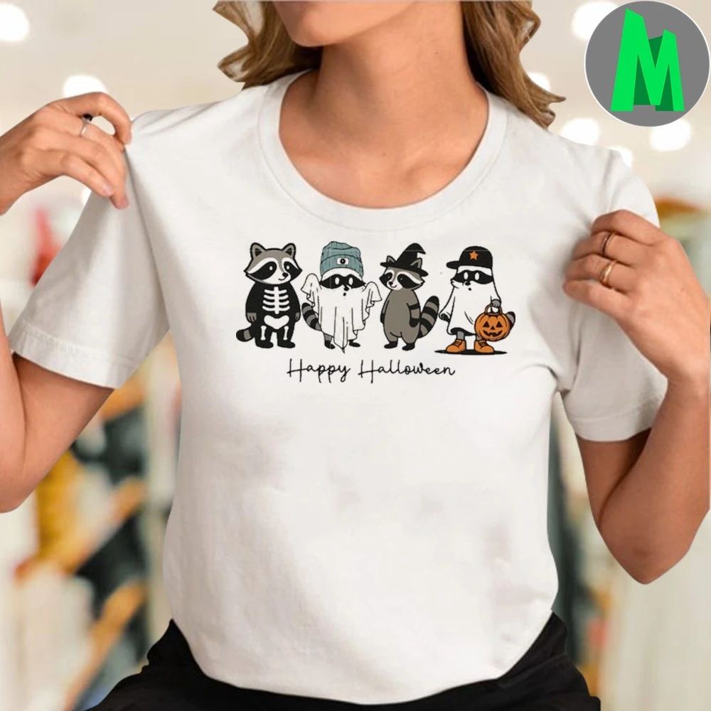Raccoon happy halloween raccoon costume T-Shirt