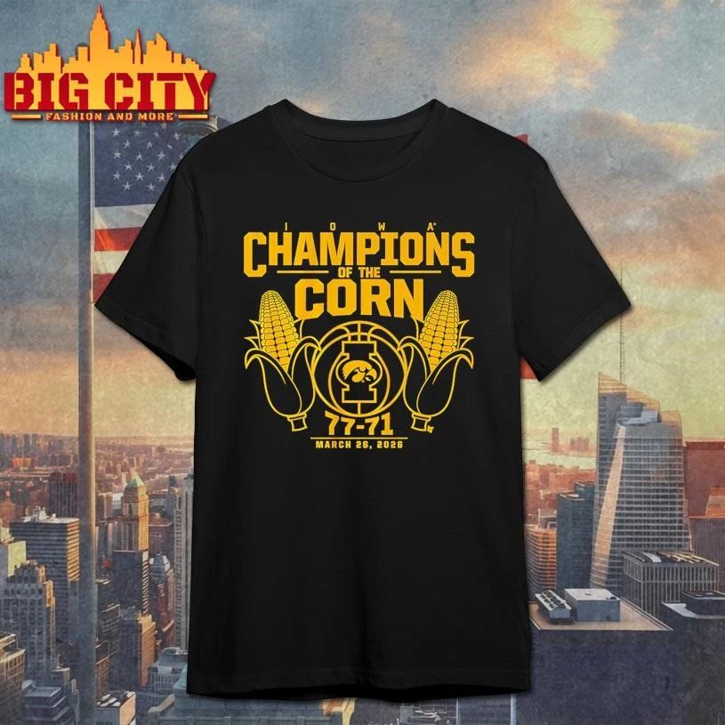 Iowa Basketbal Champions Of The Corn 77-71 March College Shirt