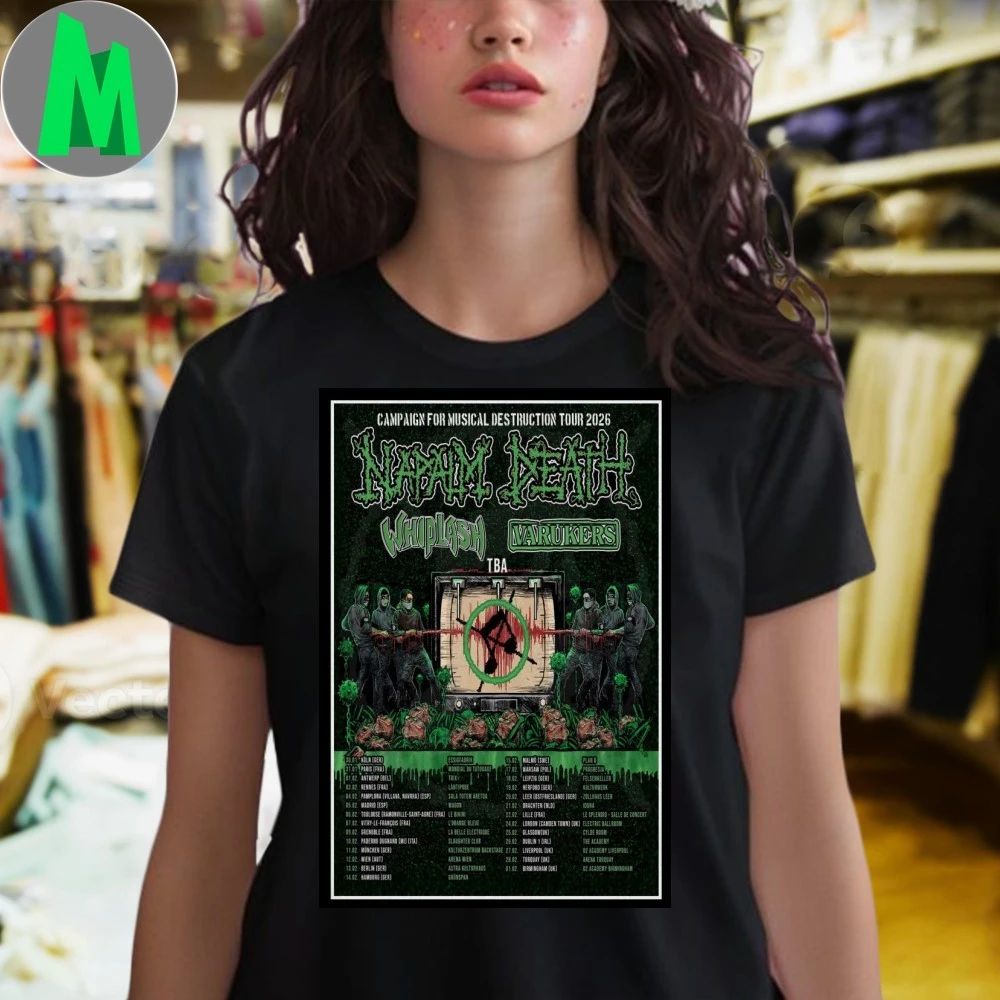 Napalm Death Campaign For Musical Destruction Tour 2026 Poster Shirt