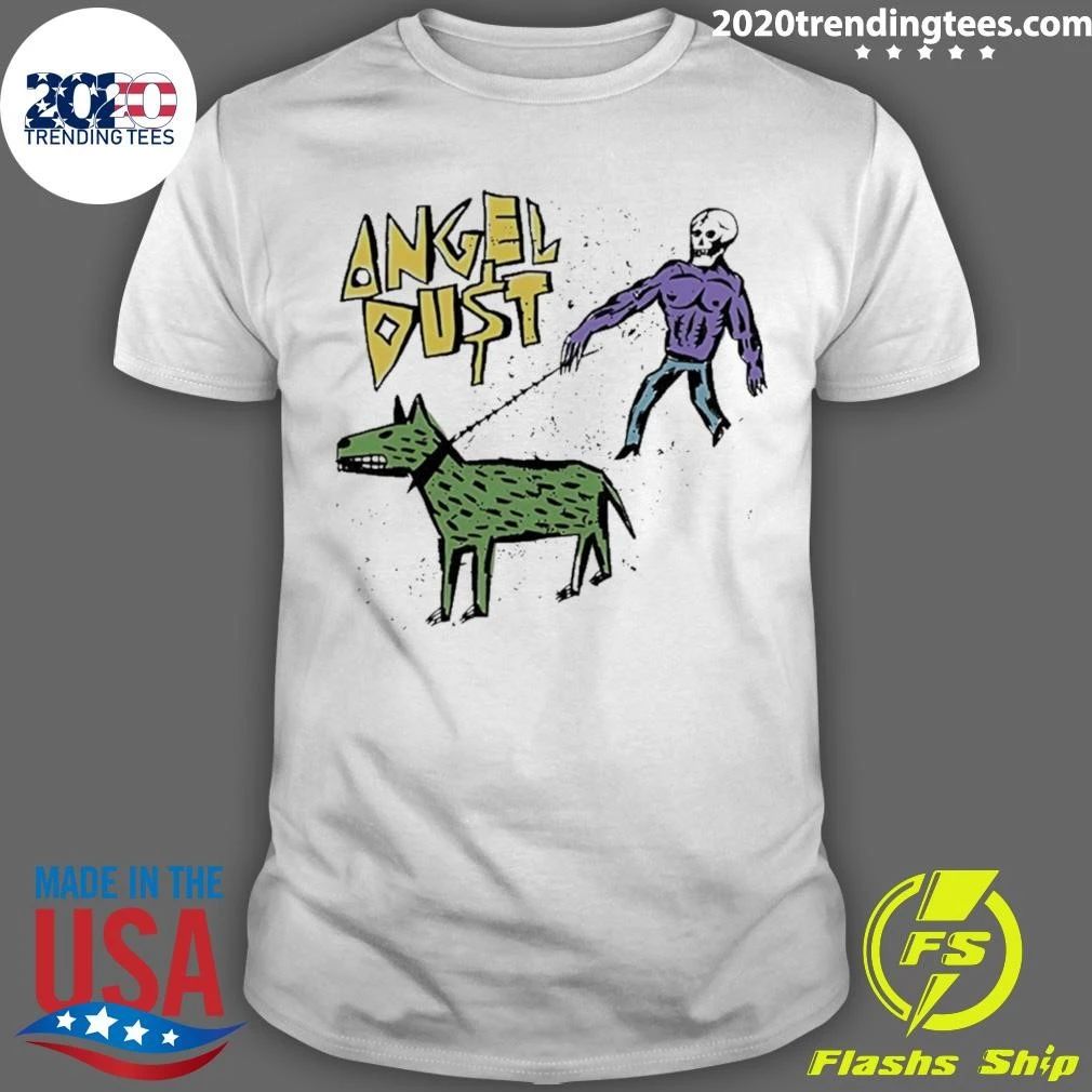 Angel Dust Dogwalker Skeleton Walking A Dog Shirt