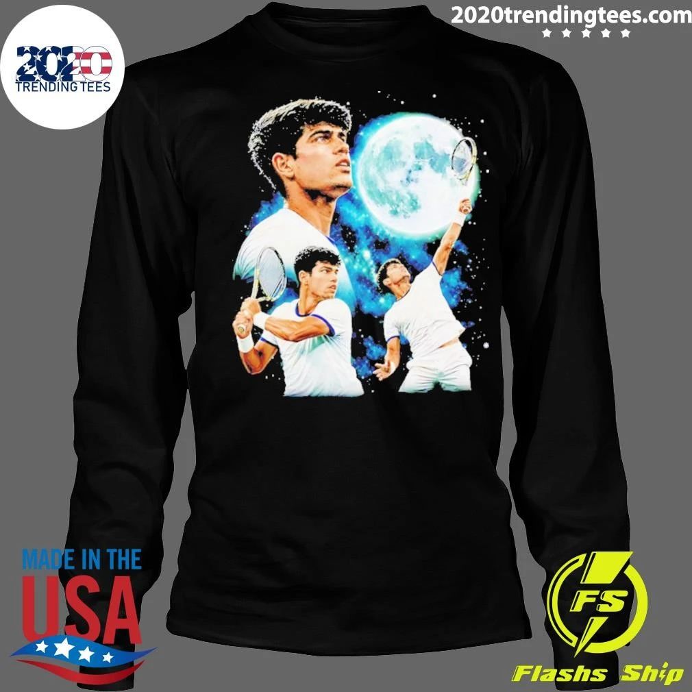 Carlitos Tennis Player With Moon Graphic Shirt