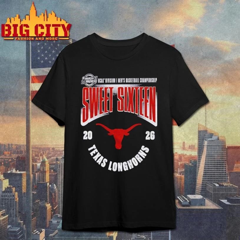 Texas Longhorns Men’s Basketball 2026 NCAA March Madness Sweet 16 CLassic Shirt