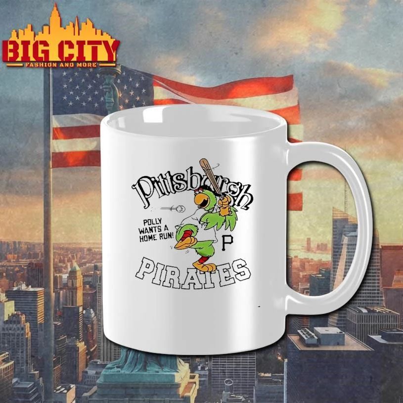 Pittsburgh Pirates Pirate Parrot Polly Wants A Home Run Mascot By Homage Baseball Shirt