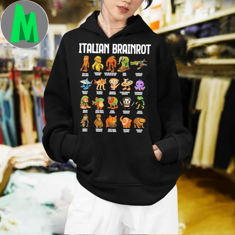 Italian-brainrot Gen Z Funny 90 Brainrot Characters Meme 2025 Shirt