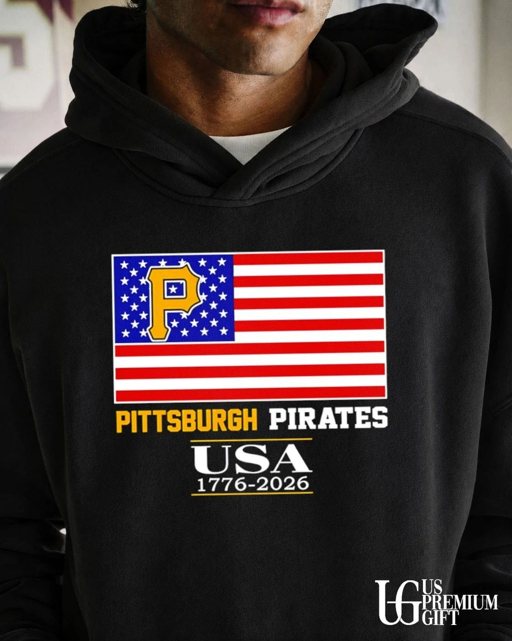 Pittsburgh Pirates USA 1776-2026 American flag logo shirt