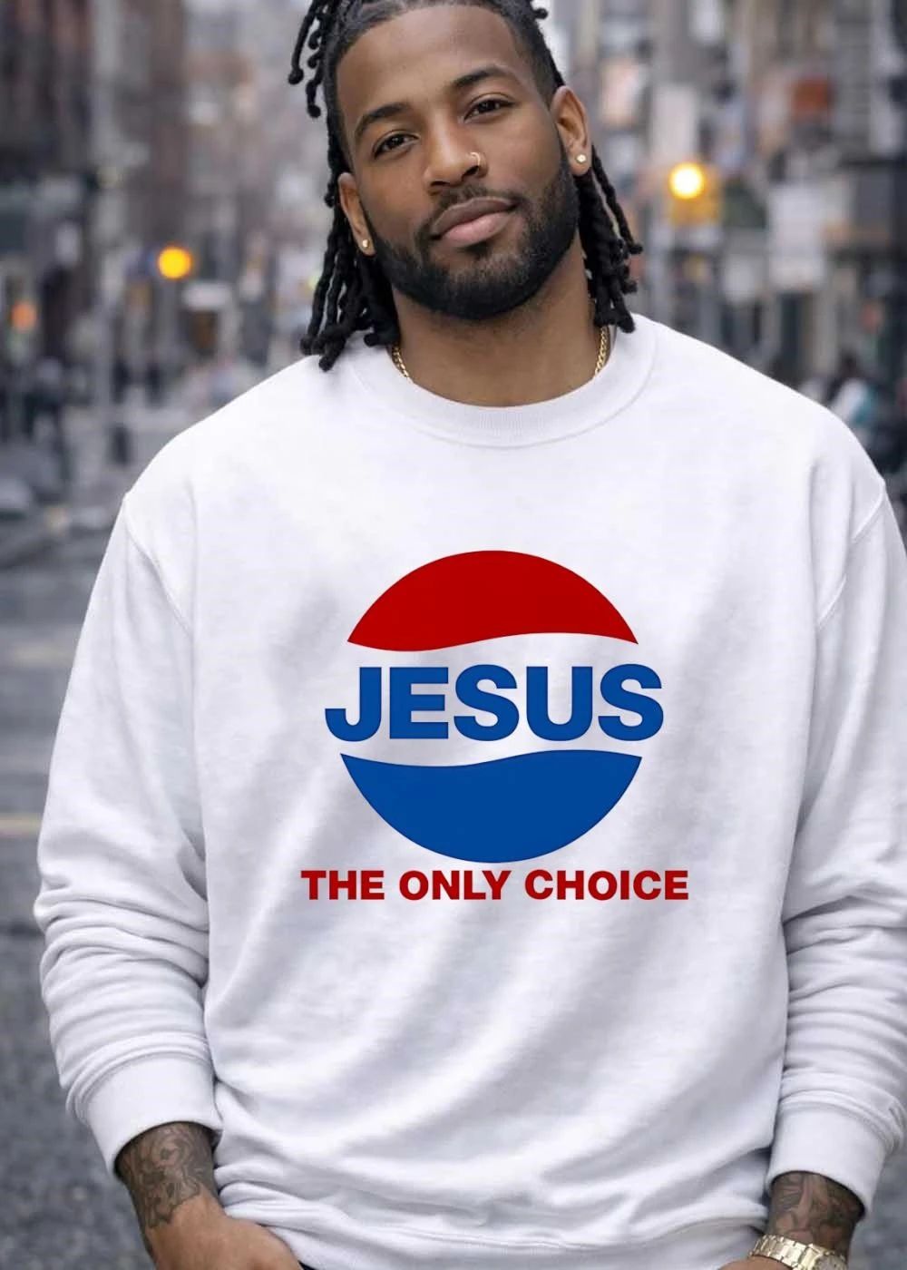 Jesus the Only Choice Religious Faith Graphic Cotton shirt