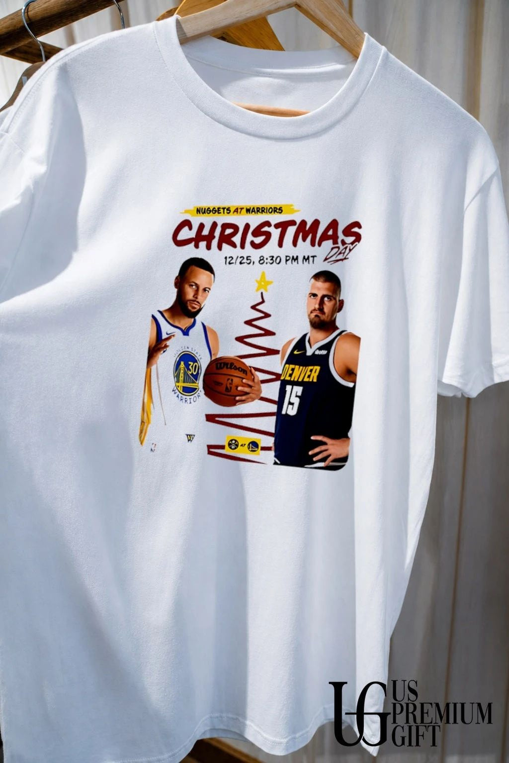 Golden State Warriors vs Denver Nuggets at Warrios Christmas Day December 25th 2026 shirt