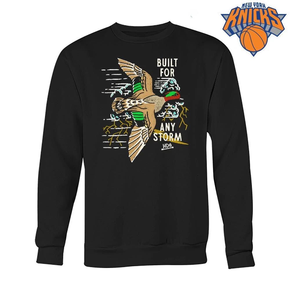 Built For Any Storm Flying Duck Lightning Bolt Vintage Hunt Wildlife Graphic shirt