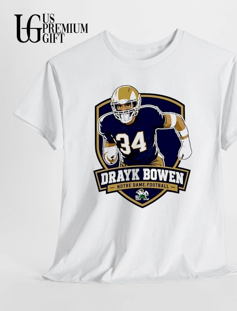 Drayk Bowen Notre Dame Fighting Irish Football Badge shirt