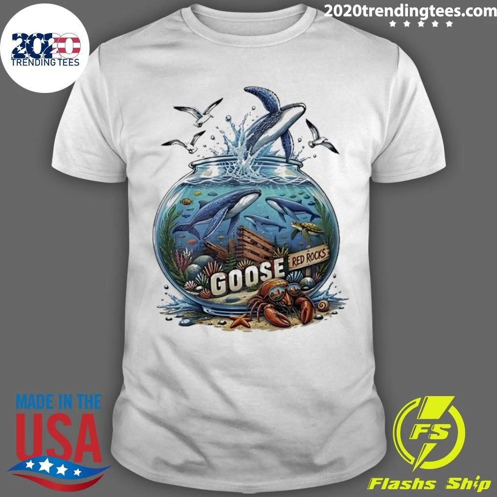 Red Rocks Goose Whales Sea Turtle Crab Fishbowl Illustrated Shirt