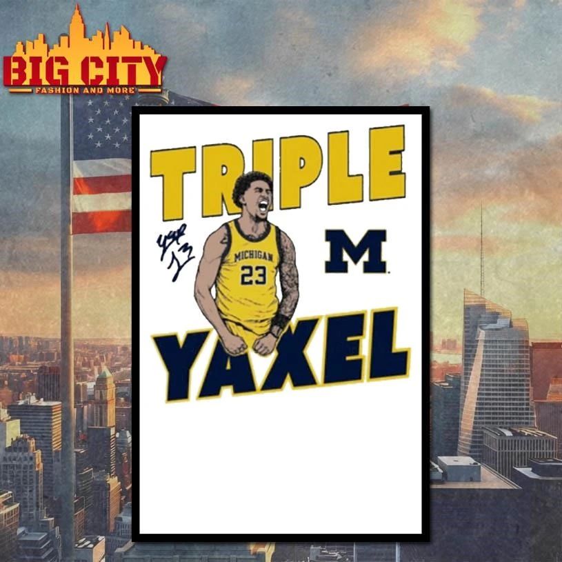 Yaxel Lendeborg Triple Yaxel Michigan Wolverines Basketball Signature Shirt