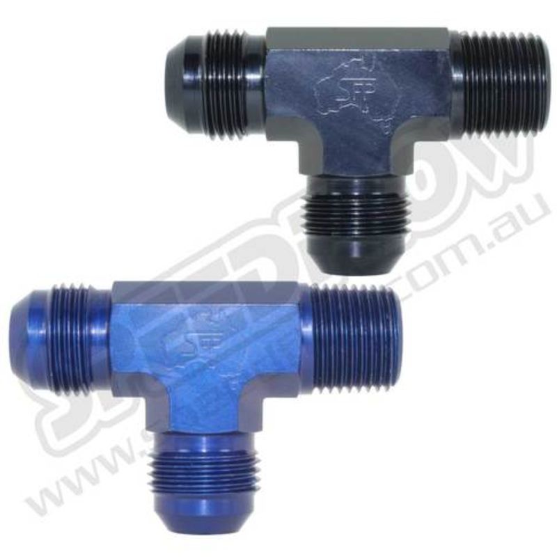 Speedflow Tee With NPT On Run Blue