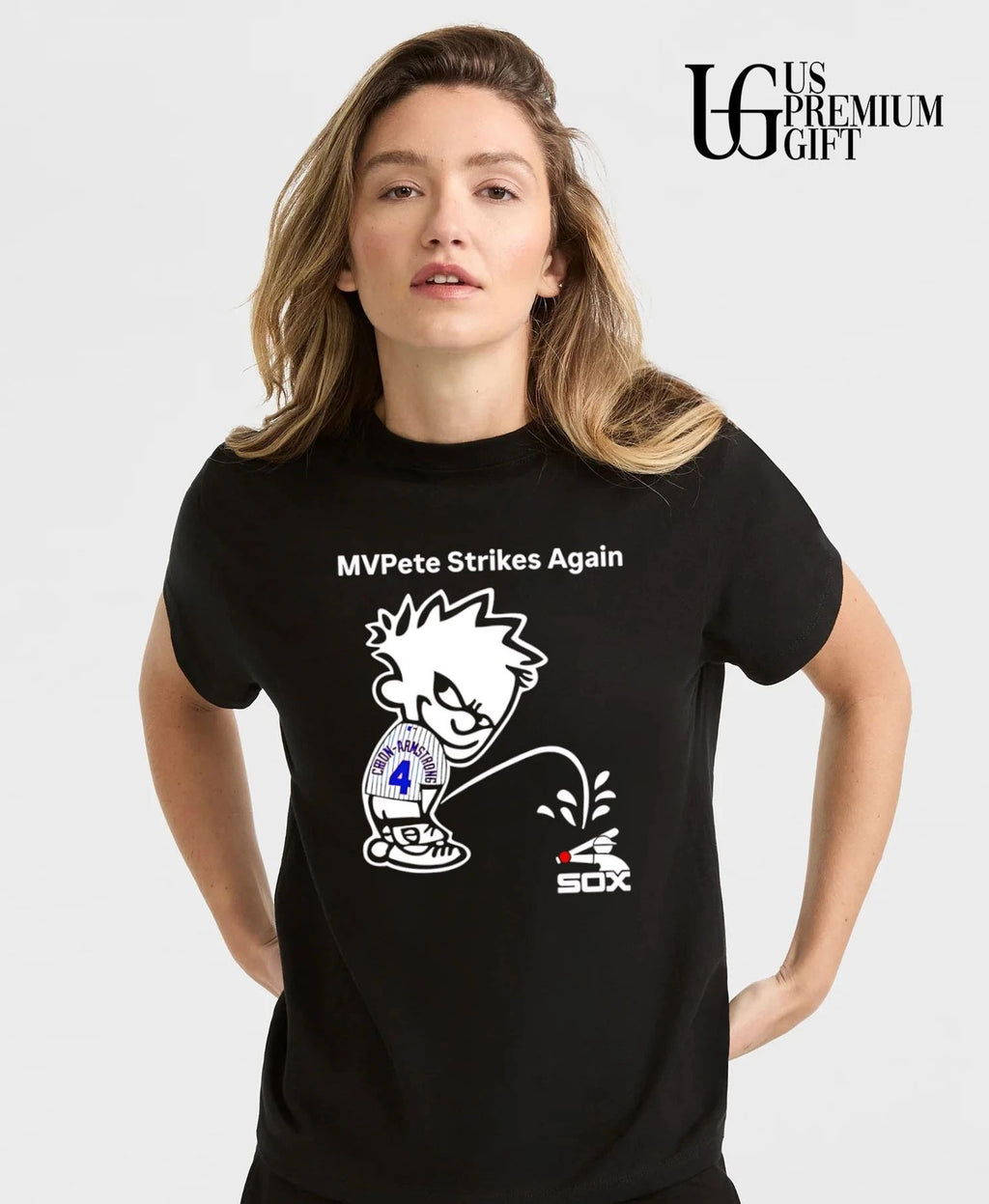 Pete Crow-Armstrong MVPete Strikes Again Calvin peeing on Chicago Cubs shirt