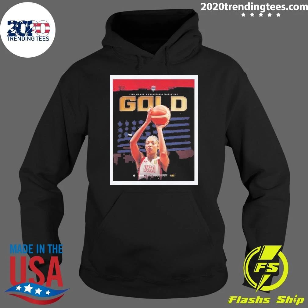 FIBA Women’s Basketball World Cup USA Champions Angel Reese Gold Medal Winner Team USA Basketball Shirt