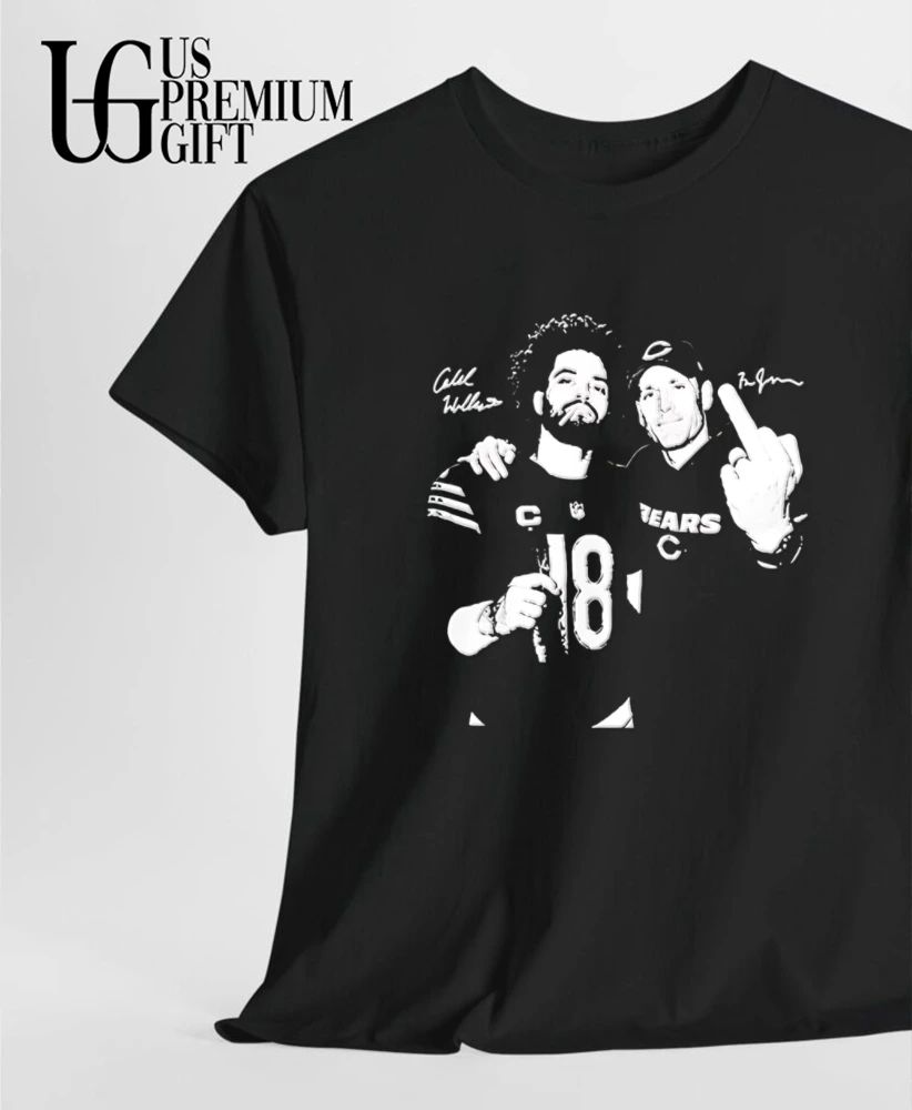 Caleb Williams and Ben Johnson middle finnger signature shirt
