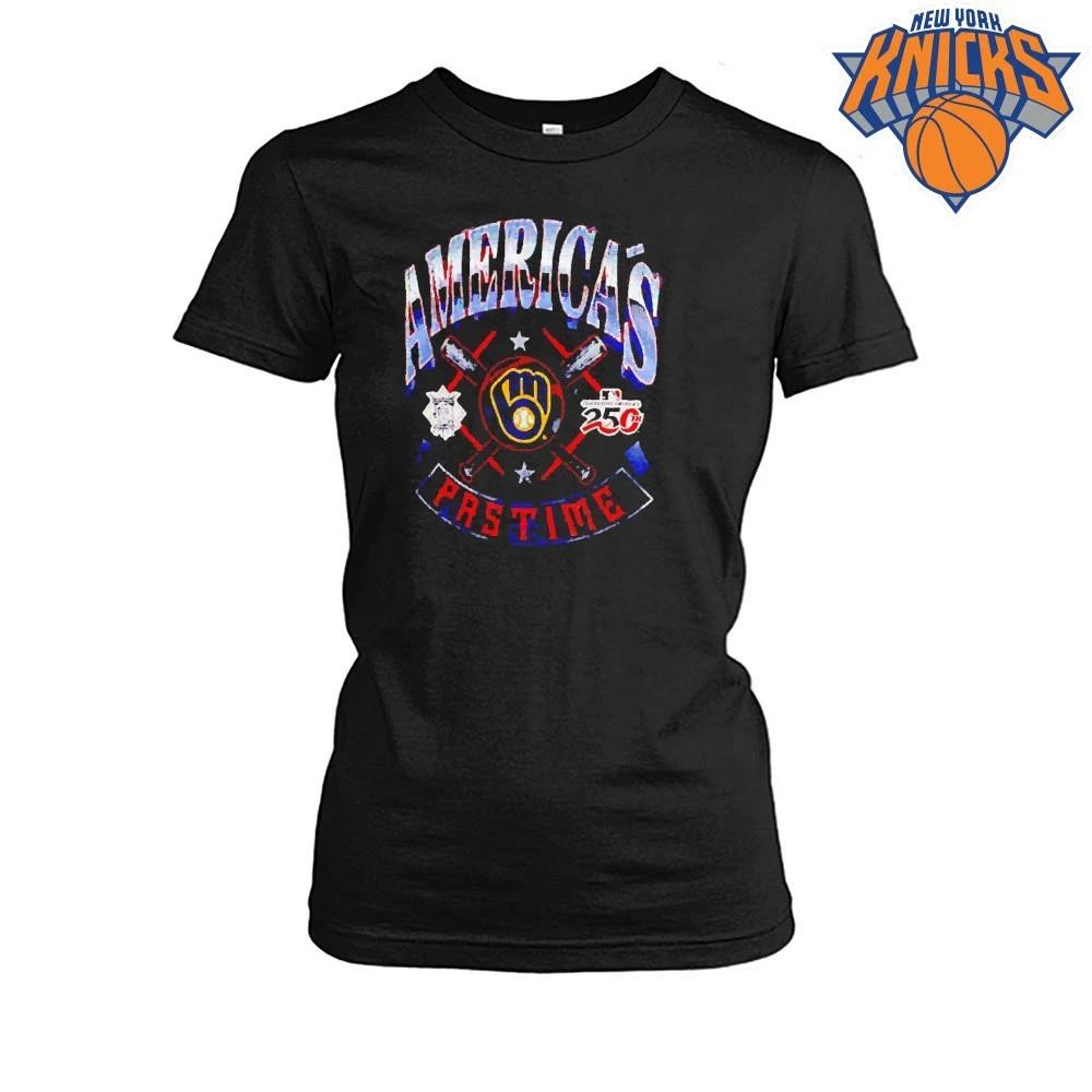 Milwaukee Brewers Americas Pastime Celebrating Americas 250th League Baseball T Shirt