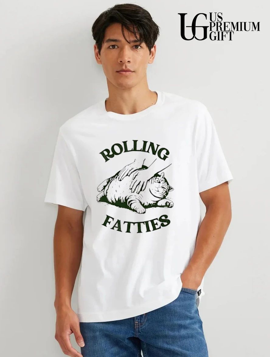 Cat rolling fatties funny shirt