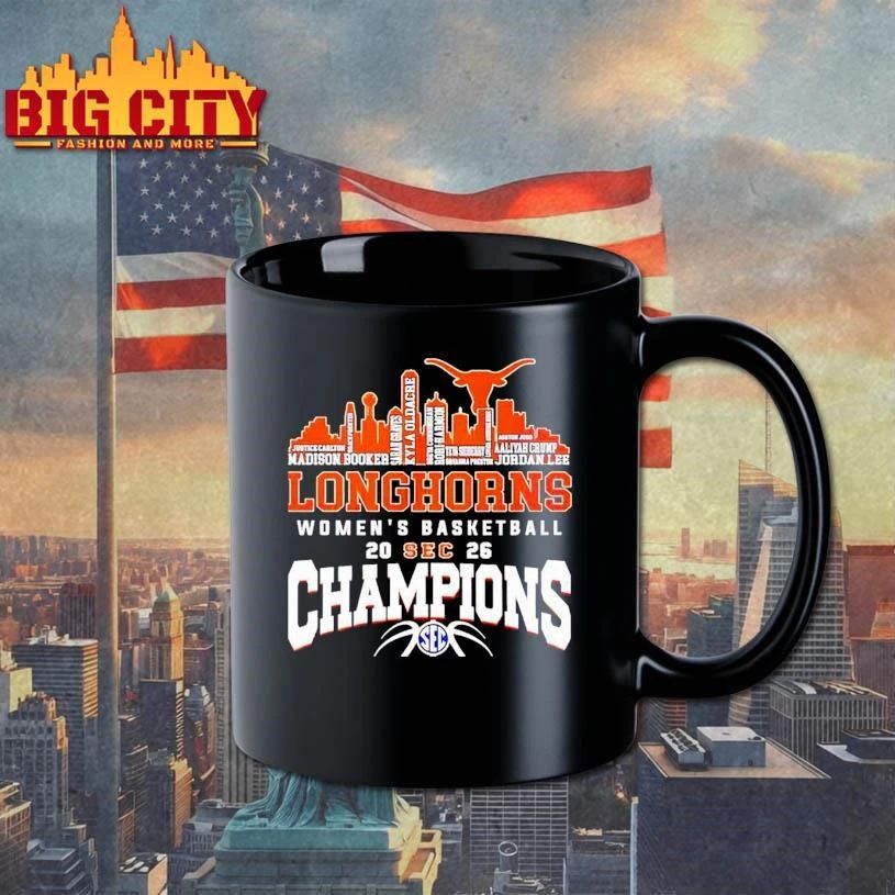 Texas Longhorns Women’s Basketball Champions 2026 player name city skyline Shirt