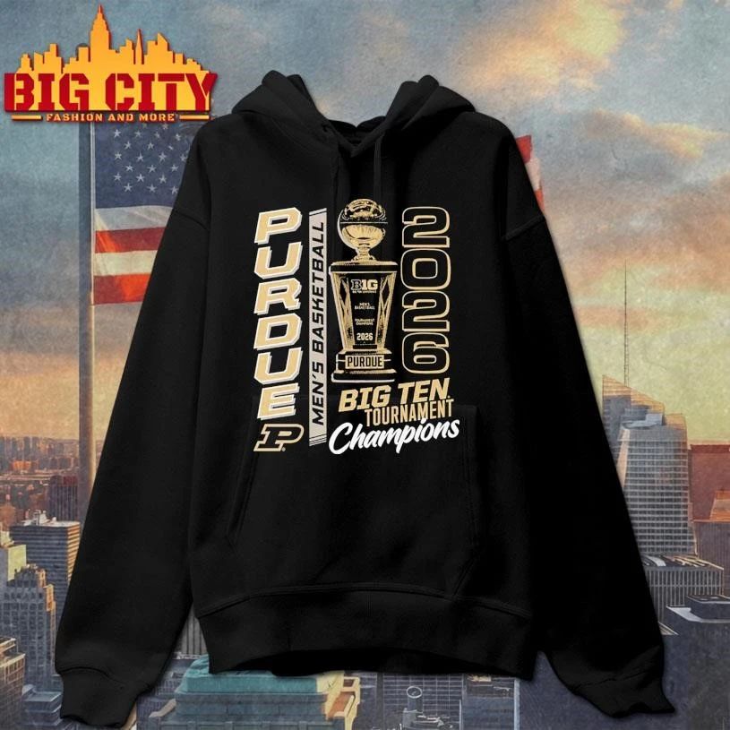 Purdue Boilermakers 2026 NCAA Men’s Baketball 2026 Big Ten Tournament Champions Trophy Shirt