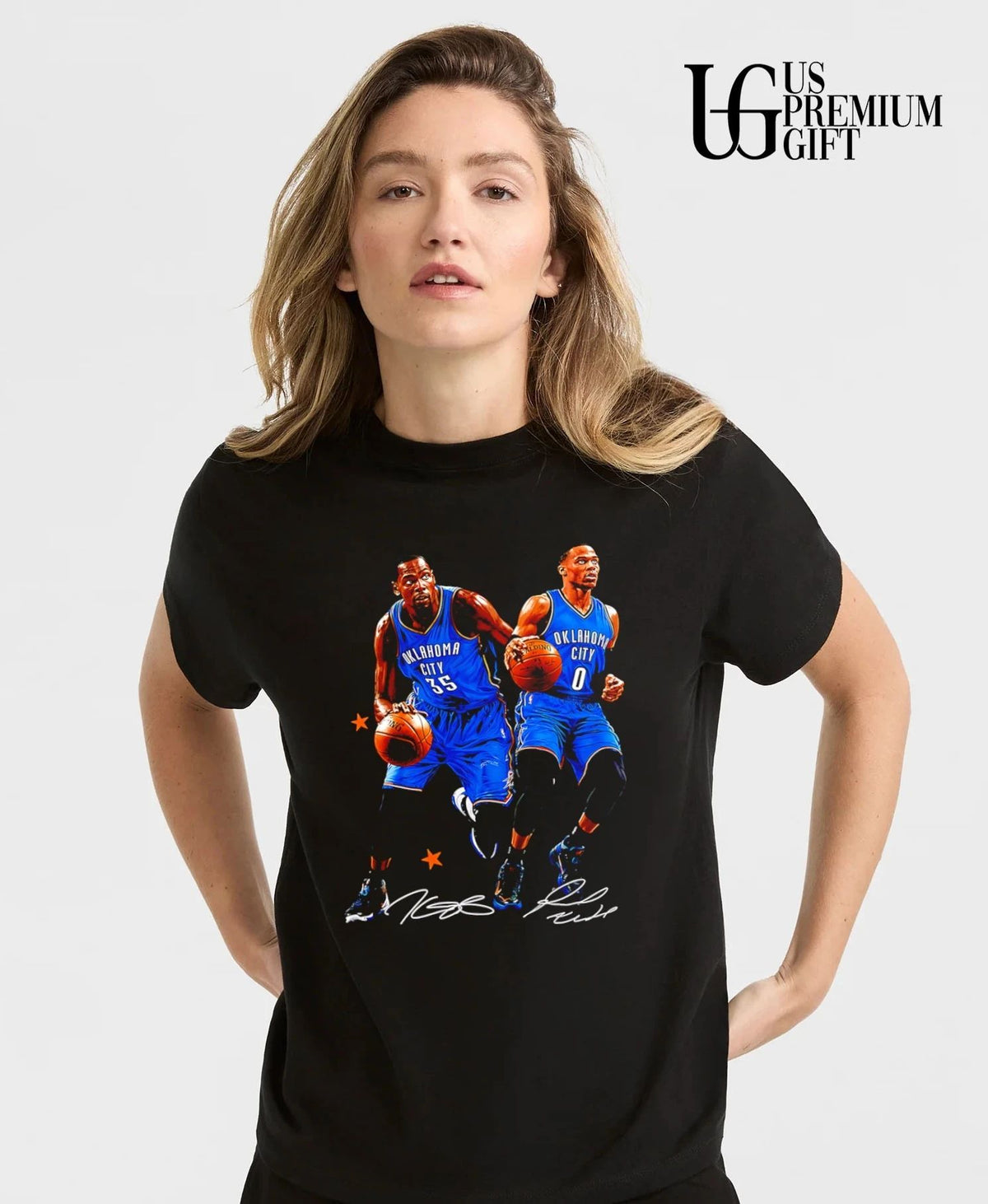 Russell Westbrook and Kevin Durant Oklahoma City Thunder NBA signature shirt