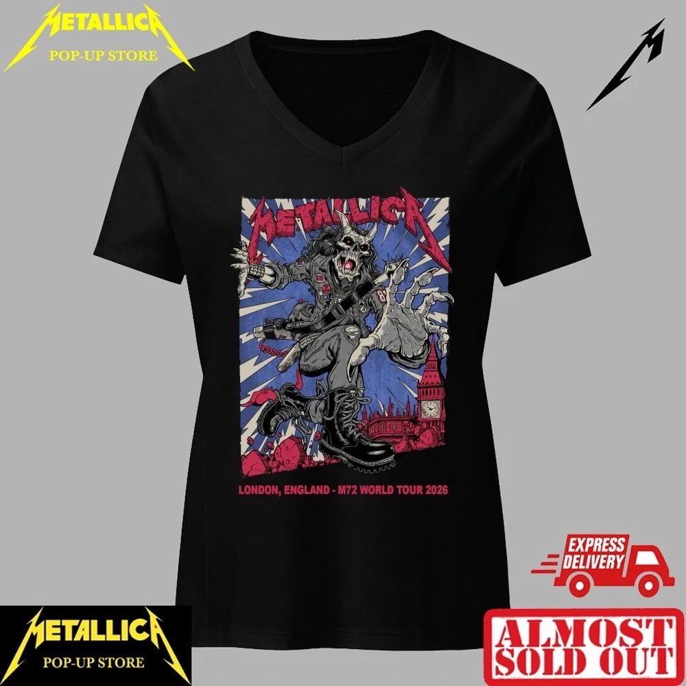 Rare Metallica London Stadium 2026 Graphic T-Shirt – Puis Calzada Illustration