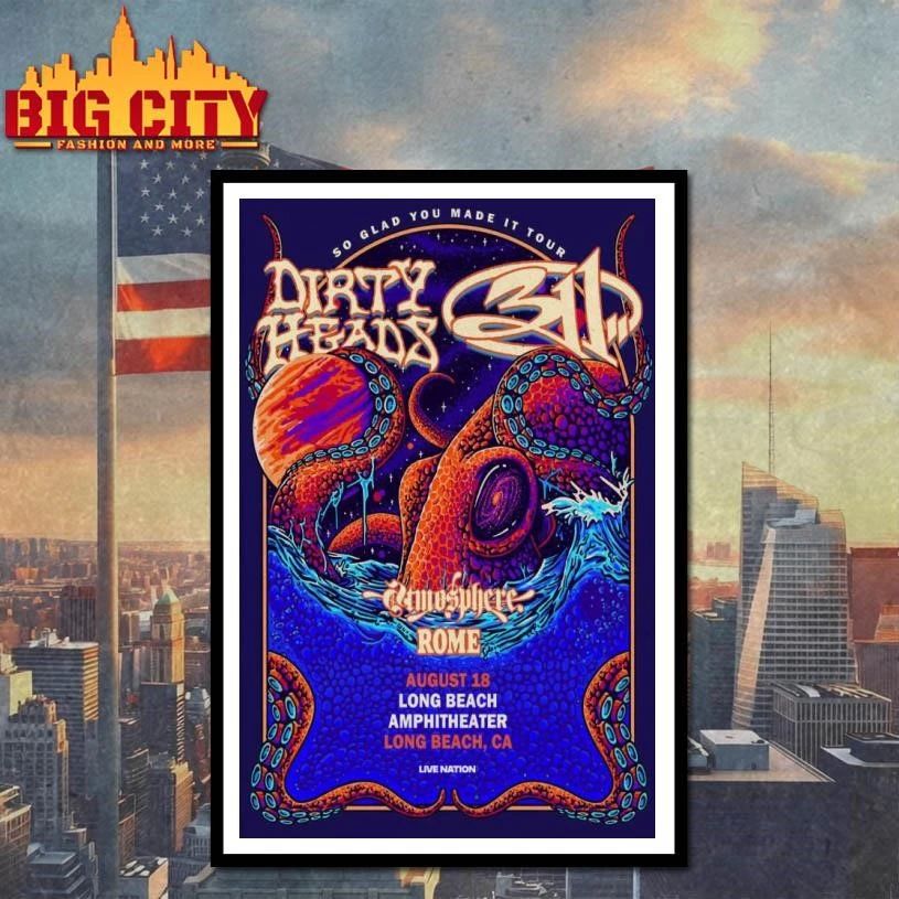 Dirty Heads August 18 2026 In Long Beach CA Tour Poster Shirt
