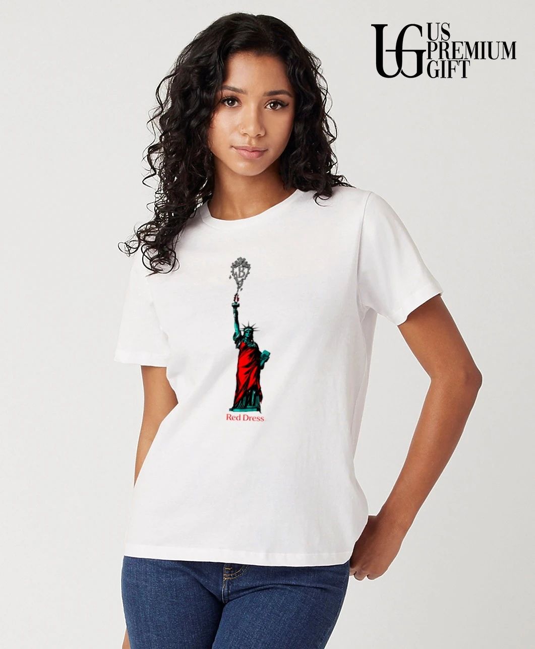 Jonas Brothers Statue Of Liberty Red Dress shirt