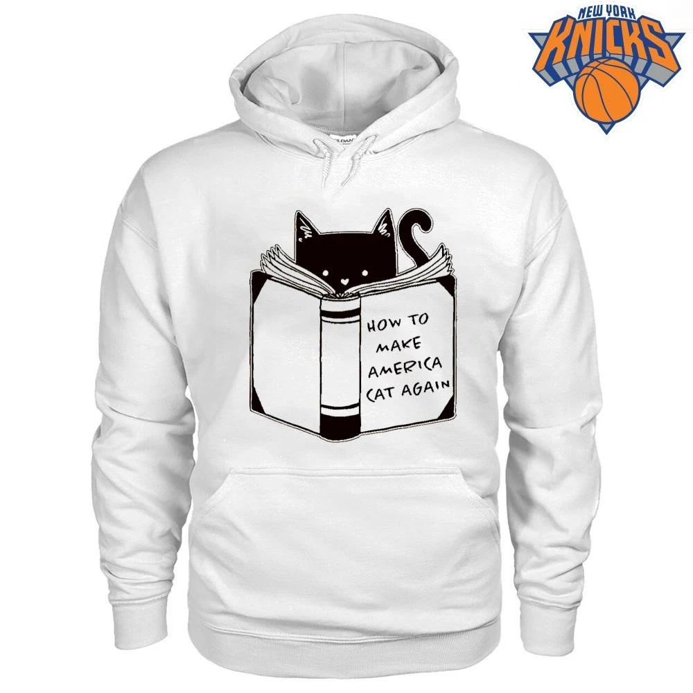 How To Make America Cat Again Cute Black Cat Reading Book Shirt