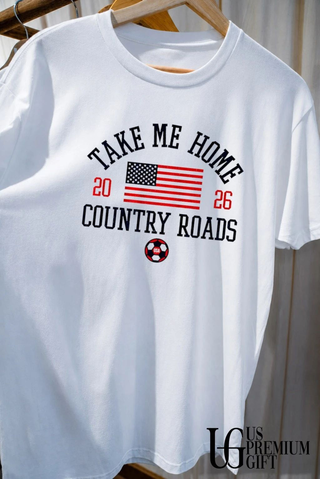 Take Me Home Country Roads USA flag shirt