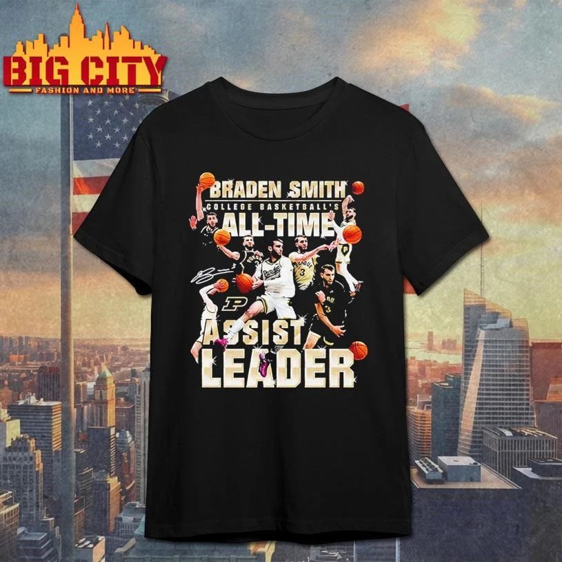 Braden Smith Purdue Boilermakers Basketball 2026 All Time Assist Leader Graphic Shirt