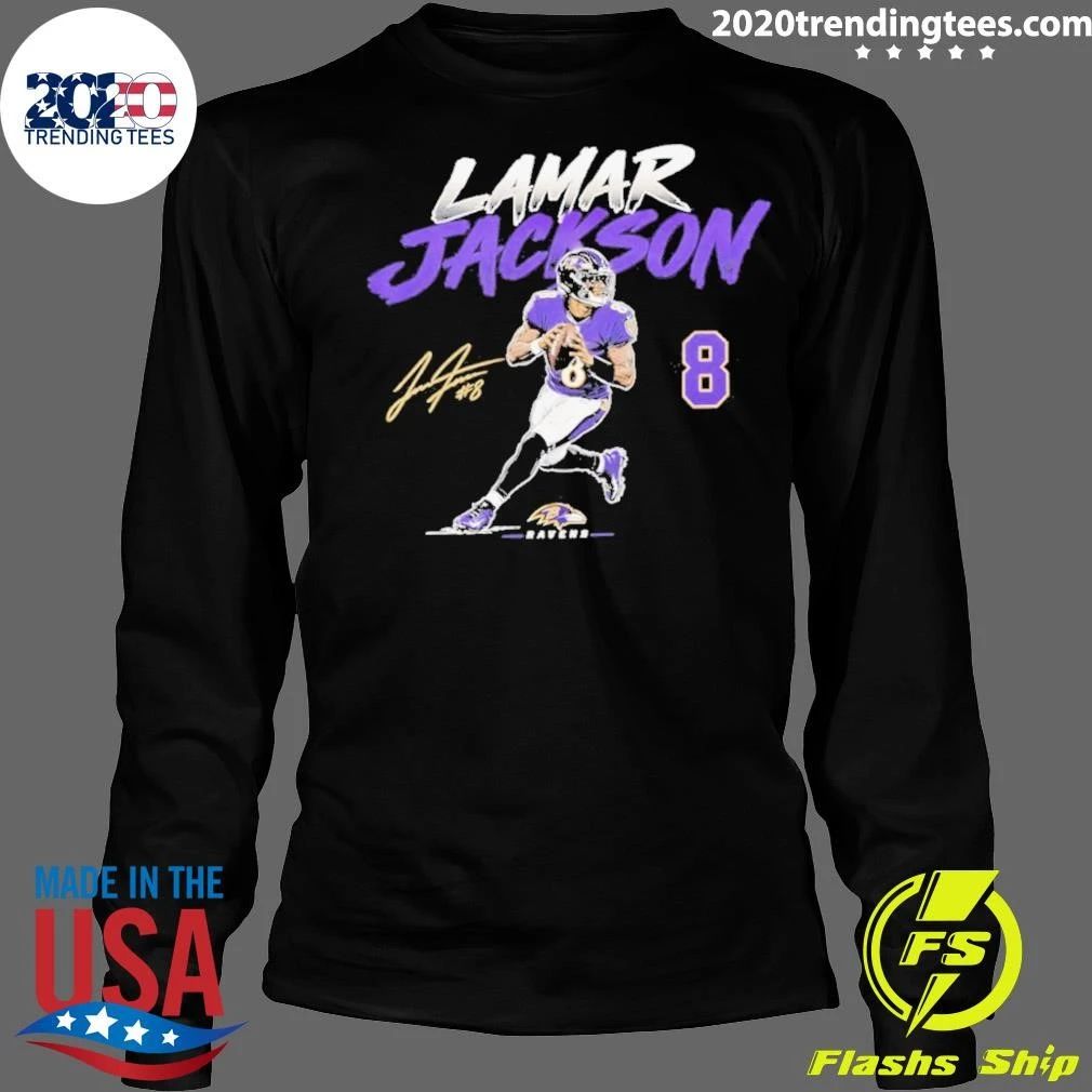 Lamar Jackson 8 Baltimore Ravens 2026 Signature Shirt