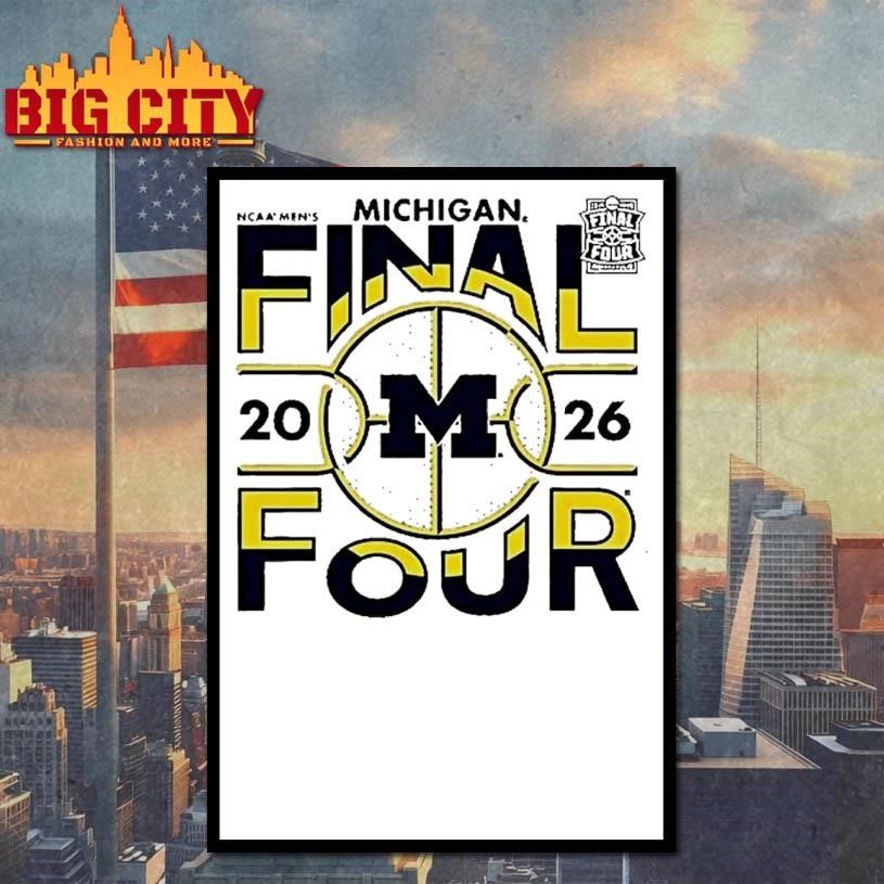Michigan Wolverines 2026 Ncaa Division I Mens Basketball Final Four Graphic Shirt