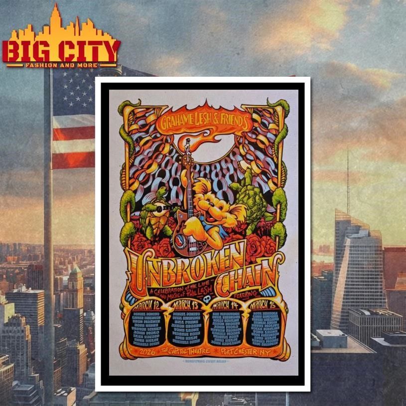 Grahame Lesh & Friends Unbroken Chain 2026 Four Day Poster Shirt